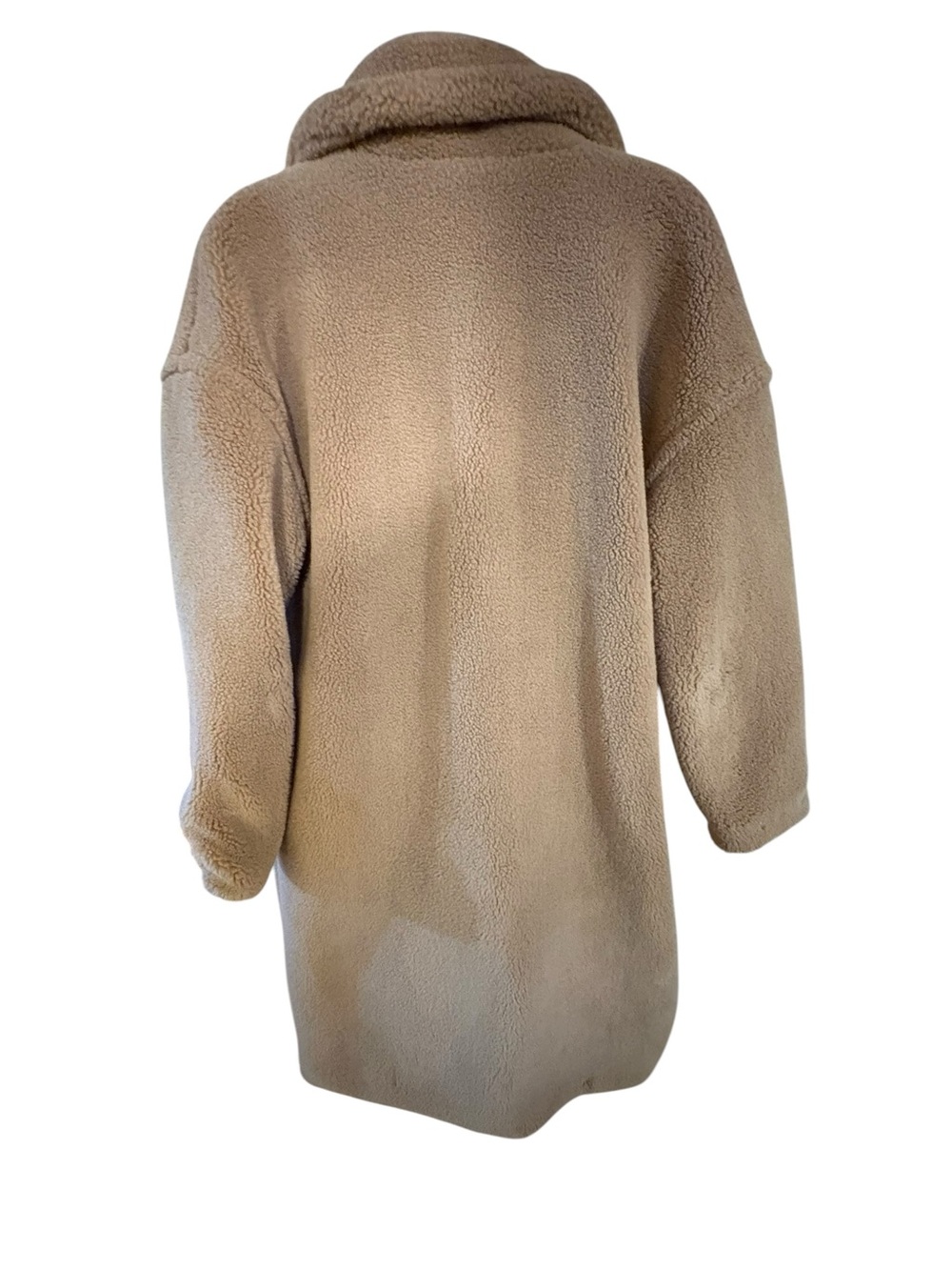 House of Harlow 1960 Oversized Beige Teddy Sherpa Coat Large - Picture 3 of 3
